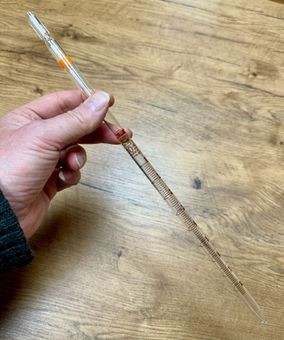 Pipetta - üveg, 10 ml-es, 36 cm hosszú