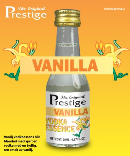 Vanília vodka esszencia – Prestige üveg palackja