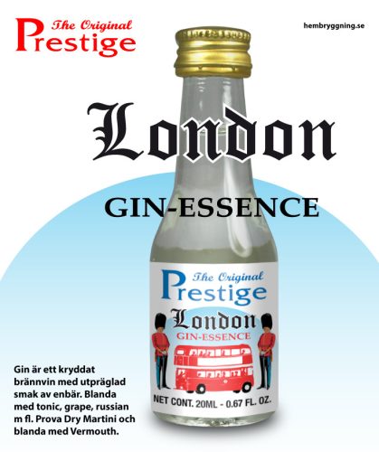 London Gin esszencia – Prestige üveg palackja