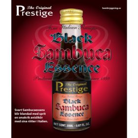 Sambuca Black esszencia – Prestige üveg palackja