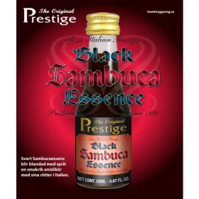 Sambuca Black esszencia – Prestige üveg palackja
