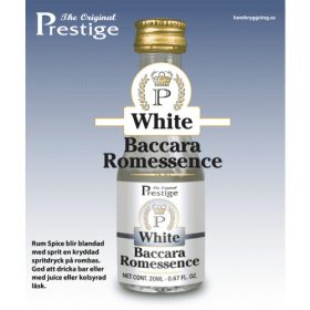 Baccara White Rum esszencia üveg palackja