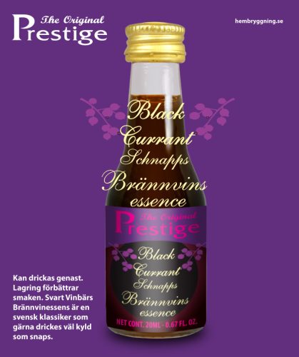 Fekete ribizli brandy esszencia – Prestige üvege