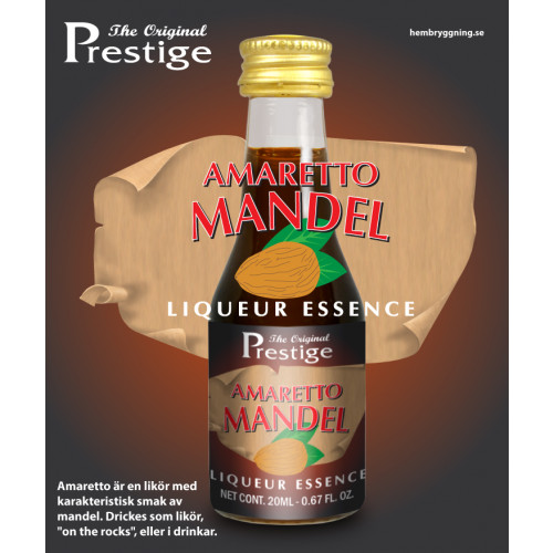 Amaretto mandulalikőr esszencia – Prestige üveg palack