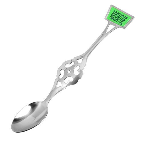 Abszint kanál zöld felirattal