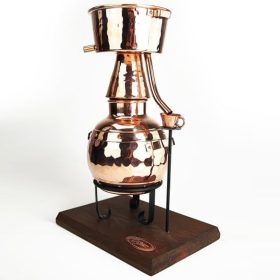   Alquitara mini lepárló 0,5 L tartóval – dekoratív mini desztilláló romantikus estékhez