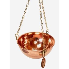 Függeszthető vörösréz tál közelről