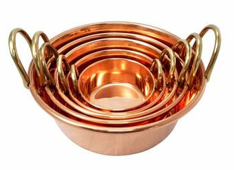 Lekváros és szószos edény vastag vörösrézből ø24 cm | 3 Liter