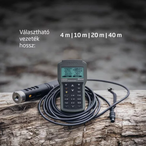 Többparaméteres vízminőségmérő Bluetooth kapcsolattal – Hanna HI98494 EC, TDS, DO, pH, ORP, fajlagos ellenállás, sótartalom, tengervíz-fajsúly, légköri nyomás, hőmérséklet