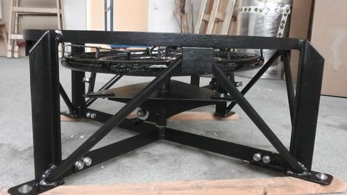 Beltéri, három körös gázégő kovácsoltvas állvánnyal max. 500 literes lepárlóhoz – ipari kivitel magasság álltási lehetőséggel