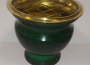 Sárgaréz füstölő tartó csésze, zöld színű